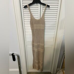 Abercrombie Crochet-Style Maxi Dress side slit xs